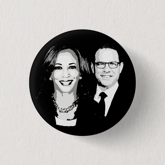Kamala Harris en Josh Shapiro Ticket Ronde Button 3,2 Cm (Voorkant)