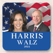 Kamala Harris en Tim Walz 2024 Bier Onderzetter (Voorkant)