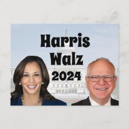 Kamala Harris en Tim Walz 2024 Briefkaart