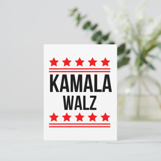 Kamala Harris en Tim Walz 2024 Briefkaart (Staand voorkant)