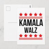 Kamala Harris en Tim Walz 2024 Briefkaart (Voorkant / Achterkant)