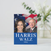Kamala Harris en Tim Walz 2024 Briefkaart (Staand voorkant)