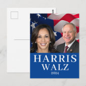 Kamala Harris en Tim Walz 2024 Briefkaart (Voorkant / Achterkant)