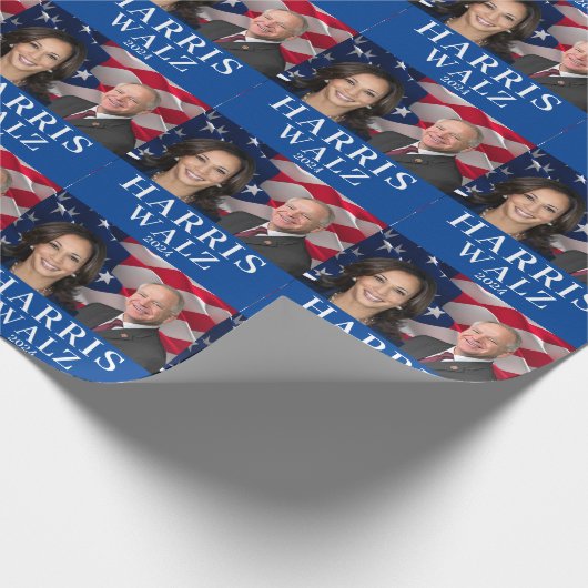 Kamala Harris en Tim Walz 2024 Cadeaupapier (Hoek)