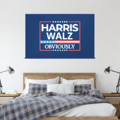 Kamala Harris en Tim Walz 2024 Canvas Afdruk (Insitu (Slaapkamer))