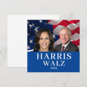 Kamala Harris en Tim Walz 2024 Kaart (Voorkant / Achterkant)