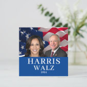 Kamala Harris en Tim Walz 2024 Kaart (Staand voorkant)