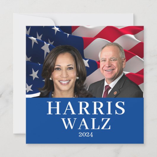 Kamala Harris en Tim Walz 2024 Kaart (Voorkant)