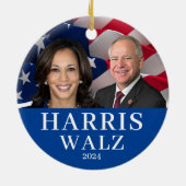 Kamala Harris en Tim Walz 2024 Keramisch Ornament (Achterkant)