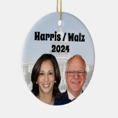 Kamala Harris en Tim Walz 2024 Keramisch Ornament (Rechts)