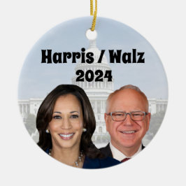 Kamala Harris en Tim Walz 2024 Keramisch Ornament