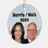 Kamala Harris en Tim Walz 2024 Keramisch Ornament (Links)