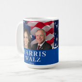 Kamala Harris en Tim Walz 2024 Koffiemok (Voorkant links)