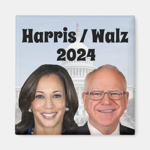 Kamala Harris en Tim Walz 2024 Magneet