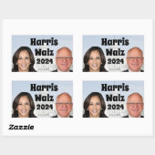 Kamala Harris en Tim Walz 2024 Rechthoekige Sticker (Vel)