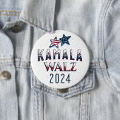 Kamala Harris en Tim Walz 2024 Ronde Button 4,0 Cm (In situ)