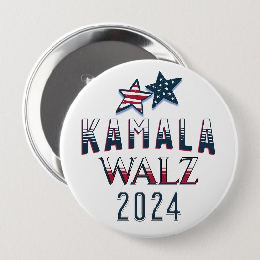 Kamala Harris en Tim Walz 2024 Ronde Button 4,0 Cm (Voorkant /achterkant)
