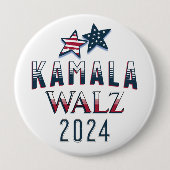 Kamala Harris en Tim Walz 2024 Ronde Button 4,0 Cm (Voorkant)