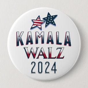 Kamala Harris en Tim Walz 2024 Ronde Button 4,0 Cm
