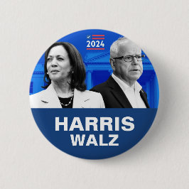 Kamala Harris en Tim Walz 2024 Ronde Button 5,7 Cm