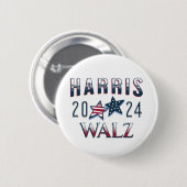Kamala Harris en Tim Walz 2024 Ronde Button 5,7 Cm (Voorkant /achterkant)