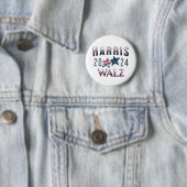 Kamala Harris en Tim Walz 2024 Ronde Button 5,7 Cm (In situ)