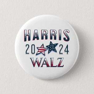 Kamala Harris en Tim Walz 2024 Ronde Button 5,7 Cm