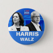 Kamala Harris en Tim Walz 2024 Ronde Button 5,7 Cm (Voorkant)
