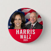 Kamala Harris en Tim Walz 2024 Ronde Button 5,7 Cm (Voorkant)