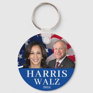 Kamala Harris en Tim Walz 2024 Sleutelhanger