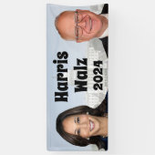 Kamala Harris en Tim Walz 2024 Spandoek (Verticaal)