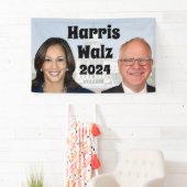 Kamala Harris en Tim Walz 2024 Spandoek (Insitu)