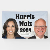 Kamala Harris en Tim Walz 2024 Spandoek (Horizontaal)