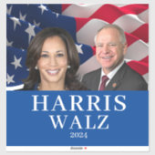 Kamala Harris en Tim Walz 2024 Sticker (Vel)