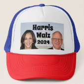 Kamala Harris en Tim Walz 2024 Trucker Pet (Voorkant)