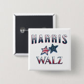Kamala Harris en Tim Walz 2024 Vierkante Button 5,1 Cm (Voorkant /achterkant)