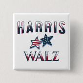 Kamala Harris en Tim Walz 2024 Vierkante Button 5,1 Cm (Voorkant)