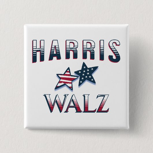 Kamala Harris en Tim Walz 2024 Vierkante Button 5,1 Cm (Voorkant)