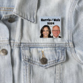 Kamala Harris en Tim Walz 2024 Vierkante Button 5,1 Cm (In situ)