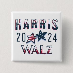 Kamala Harris en Tim Walz 2024 Vierkante Button 5,1 Cm