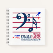 Kamala Harris en Tim Walz Notitieboek (Voorkant)