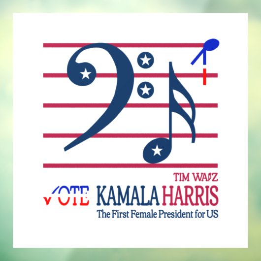 Kamala Harris en Tim Walz Raamsticker (Vel 3)
