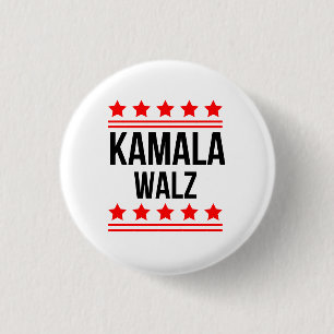 Kamala Harris en Tim Walz  Ronde Button 3,2 Cm
