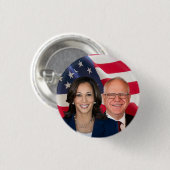 Kamala Harris en Tim Walz Ronde Button 3,2 Cm (Voorkant /achterkant)