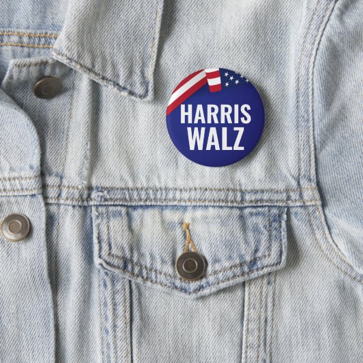 Kamala Harris en Tim Walz Ronde Button 5,7 Cm (In situ)