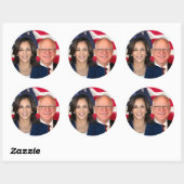 Kamala Harris en Tim Walz Ronde Sticker (Vel)