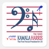 Kamala Harris en Tim Walz Vierkante Sticker (Voorkant)