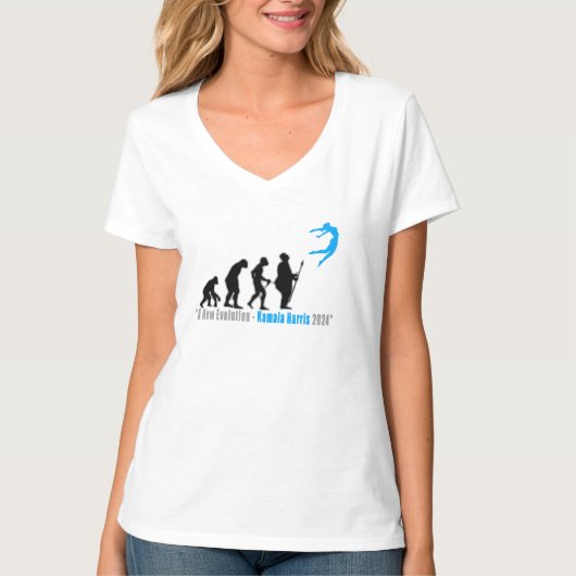 Kamala Harris Evolution Gear viert haar. T-shirt (Voorkant)