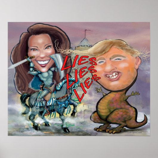 Kamala Harris Fending off Beast of Lies Poster (Voorkant)