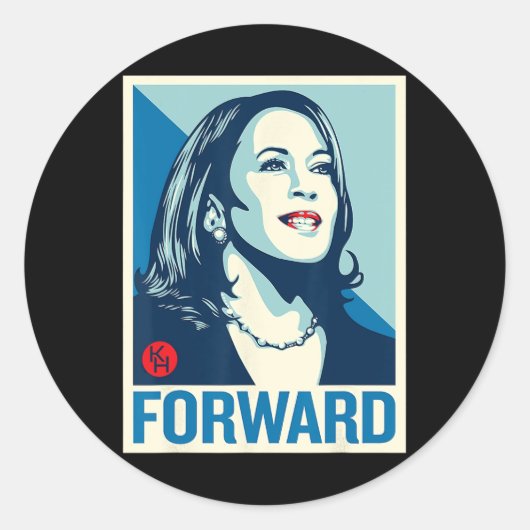 Kamala Harris Forward Ronde Sticker (Voorkant)